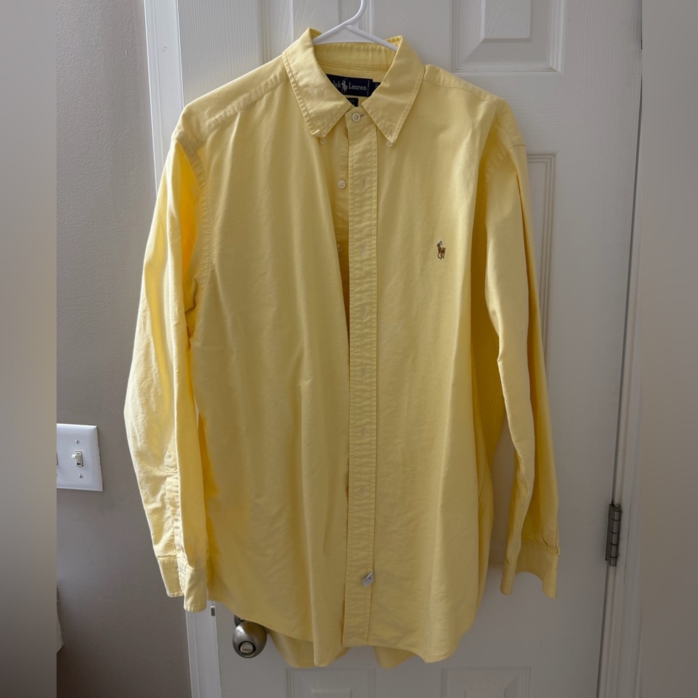 Ralph Lauren Men's Casual Yellow Button Down Shirt